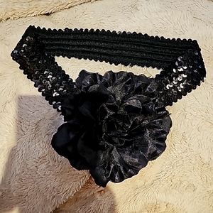 Sequin flowered belt Stretchy